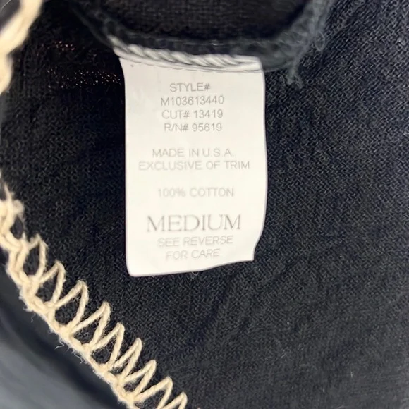 OUTFIT JPR |🖤 VINTAGE 90s Black Button-Up Woven Cream Boho Short-Sleeved Blouse - Picture 4 of 6